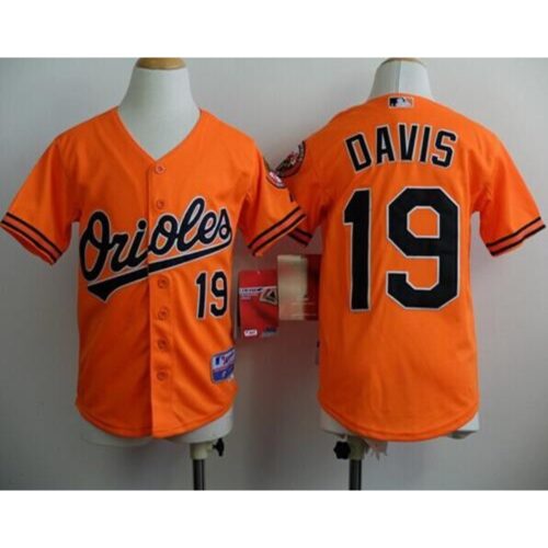 6863b1449aa04_1 Orioles #19 Chris Davis Orange Cool Base Stitched Youth MLB Jersey
