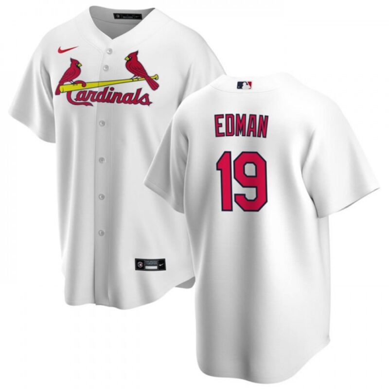 6863b15b415ae_1 Men's St. Louis Cardinals #19 Tommy Edman White Cool Base Stitched Jersey