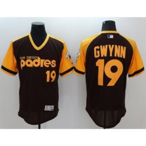 6863b1a56f690_1 Padres #19 Tony Gwynn Brown/Gold Flexbase Authentic Collection Cooperstown Stitched MLB Jersey