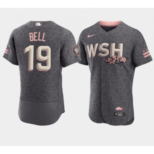 6863b1d87bdcc_1 Men's Washington Nationals #19 Josh Bell 2022 Grey City Connect Cherry Blossom Flex Base Stitched MLB Jersey