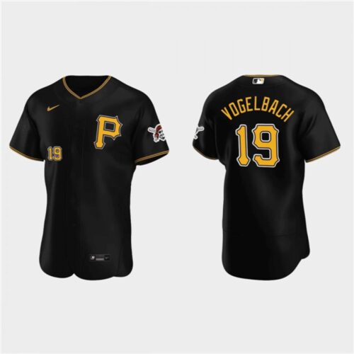 6863b21517e5a_1 Men's Pittsburgh Pirates #19 Daniel Vogelbach Black Flex Base Stitched MLB Jersey