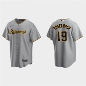 6863b21890734_1 Men's Pittsburgh Pirates #19 Daniel Vogelbach Grey Cool Base Stitched Jersey