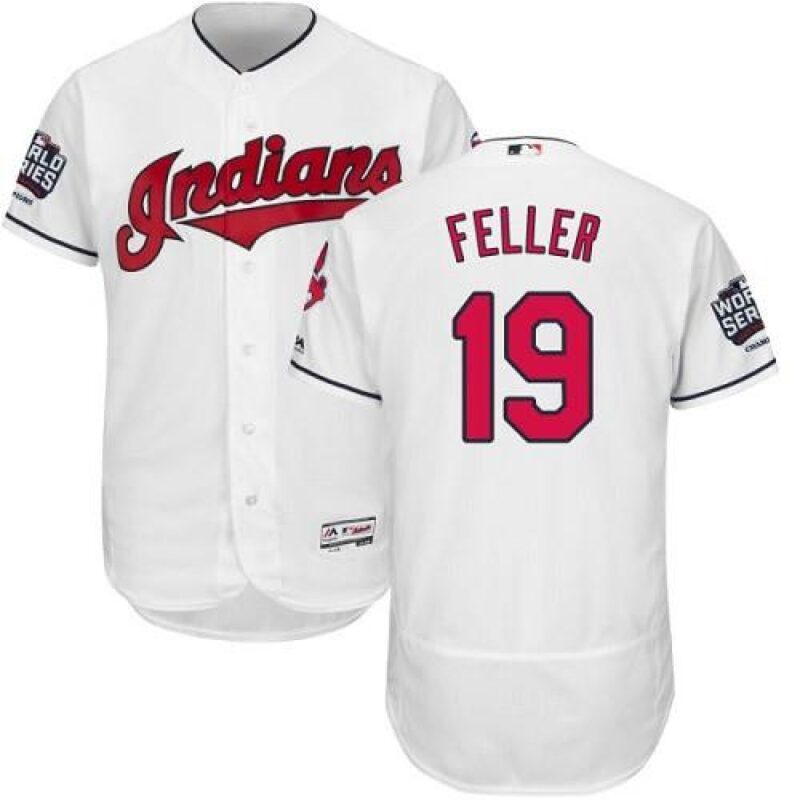 6863b24fd58be_1 indians #19 Bob Feller White Flexbase Authentic Collection 2016 World Series Bound Stitched MLB Jersey