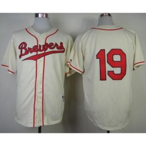 6863b25ea44b5_1 Brewers #19 Robin Yount Cream 1948 Turn Back The Clock Stitched MLB Jersey