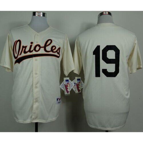 6863b296cbd0f_1 Orioles #19 Chris Davis Cream 1954 Turn Back The Clock Stitched MLB Jersey