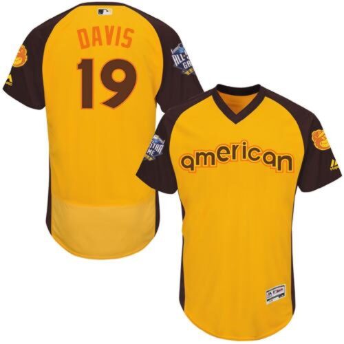 6863b29b58299_1 Orioles #19 Chris Davis Gold Flexbase Authentic Collection 2016 All-Star American League Stitched MLB Jersey
