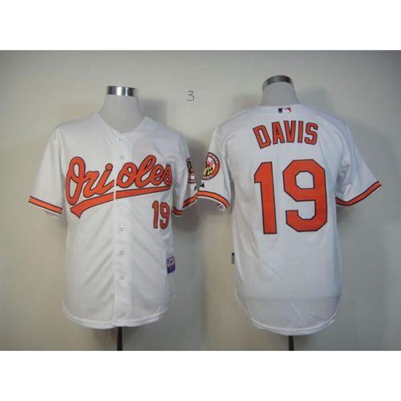 6863b2b51a189_1 Orioles #19 Chris Davis White Cool Base Stitched MLB Jersey