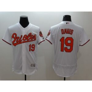 6863b2b88d26f_1 Orioles #19 Chris Davis White Flexbase Authentic Collection Stitched MLB Jersey