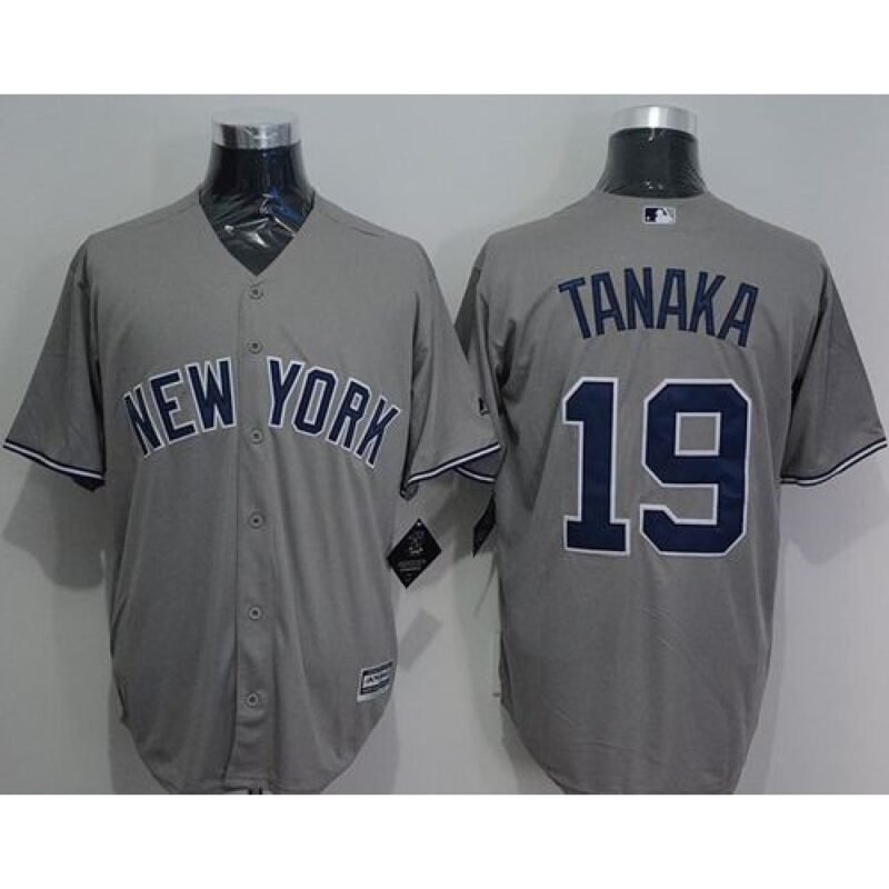 6863b2bf4f7cd_1 Yankees #19 Masahiro Tanaka Grey New Cool Base Stitched MLB Jersey