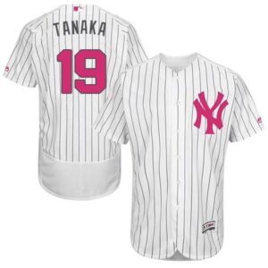 6863b2ccd2778_1 Yankees #19 Masahiro Tanaka White Strip Flexbase Authentic Collection 2016 Mother's Day Stitched MLB Jersey