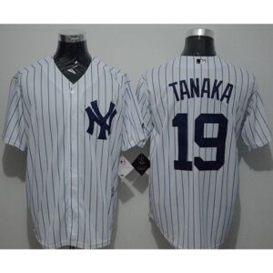 6863b2d0979f1_1 Yankees #19 Masahiro Tanaka White Strip New Cool Base Stitched MLB Jersey