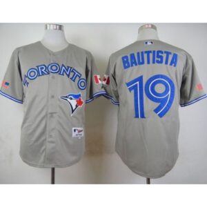 6863b346e96c2_1 Blue Jays #19 Jose Bautista Grey Road Cool Base 2012 Stitched MLB Jersey