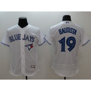 6863b376e85db_1 Blue Jays #19 Jose Bautista White Flexbase Authentic Collection Stitched MLB Jersey