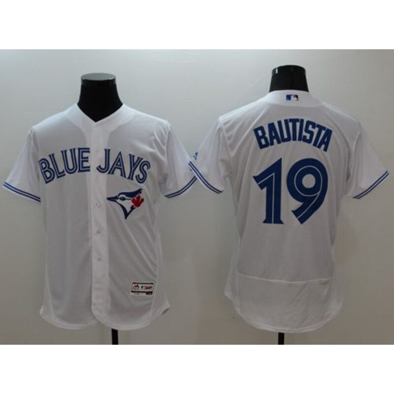 6863b376e85db_1 Blue Jays #19 Jose Bautista White Flexbase Authentic Collection Stitched MLB Jersey