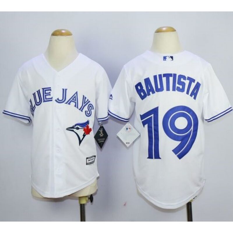 6863b381f3835_1 Blue Jays #19 Jose Bautista White New Cool Base Stitched Youth MLB Jersey