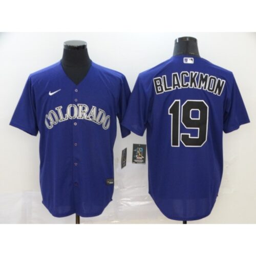 6863b3e31296d_1 Men's Colorado Rockies #19 Charlie Blackmon Blue Cool Base Stitched MLB Jersey