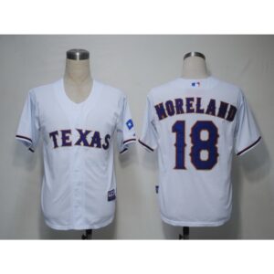 6863b43cf0081_1 Rangers #18 Mitch Moreland White Cool Base Stitched MLB Jersey