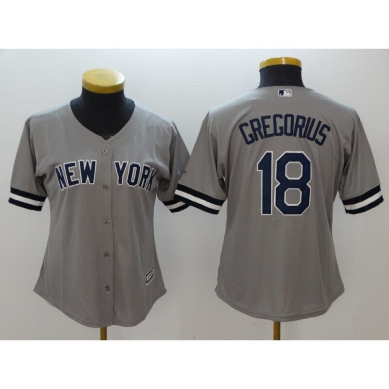 6863b46c4d611_1 Women's New York Yankees #18 Didi Gregorius Gray Cool Base Stitched MLB Jersey