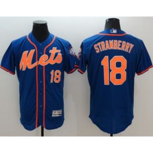 6863b4945dab7_1 Mets #18 Darryl Strawberry Blue Flexbase Authentic Collection Stitched MLB Jersey