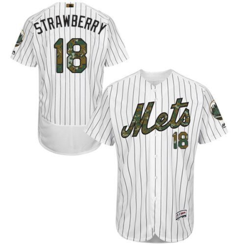 6863b49b64210_1 Mets #18 Darryl Strawberry White(Blue Strip) Flexbase Authentic Collection 2016 Memorial Day Stitched MLB Jersey