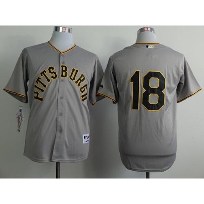 6863b4d3e167b_1 Pirates #18 Neil Walker Grey 1953 Turn Back The Clock Stitched MLB Jersey