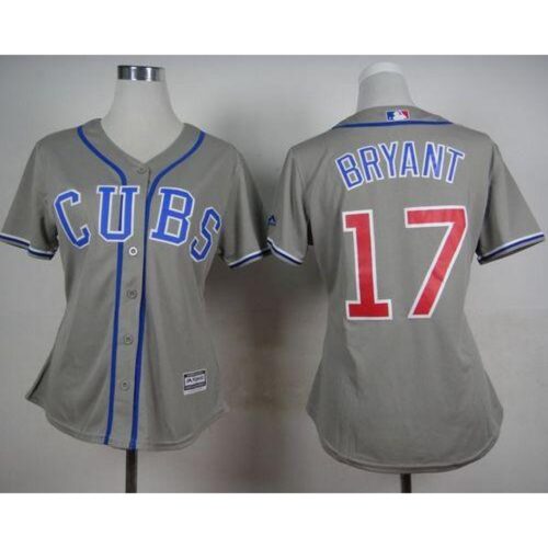 6863b5098ae56_1 Cubs #17 Kris Bryant Grey Alternate Road Women's Stitched MLB Jersey