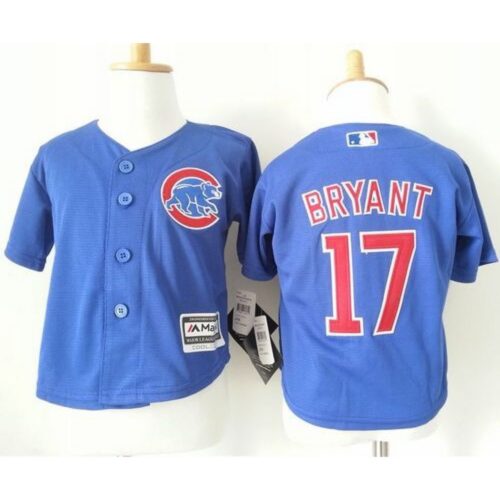 6863b521a9009_1 Toddler Cubs #17 Kris Bryant Blue Cool Base Stitched MLB Jersey