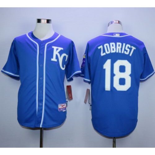 6863b578a347a_1 Royals #18 Ben Zobrist Blue Alternate 2 Cool Base Stitched MLB Jersey