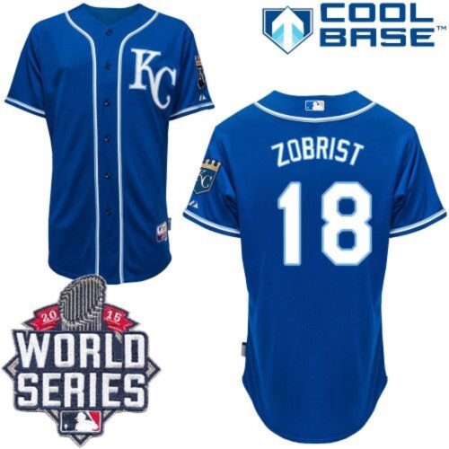 6863b57bc42d7_1 Royals #18 Ben Zobrist Blue Alternate 2 Cool Base W/2015 World Series Patch Stitched MLB Jersey