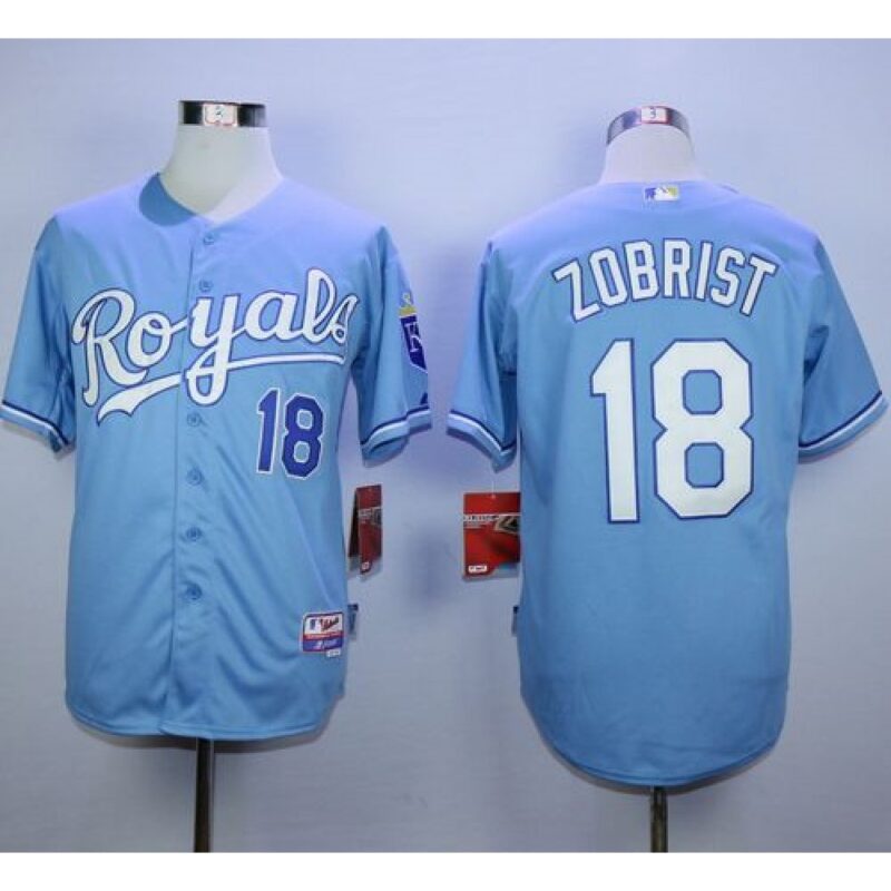 6863b5873cb2c_1 Royals #18 Ben Zobrist Light Blue Alternate 1 Cool Base Stitched MLB Jersey