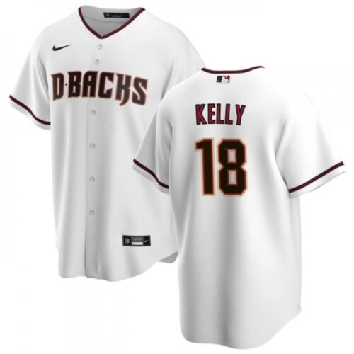 6863b5a3a605a_1 Men's Arizona Diamondbacks #18 Carson Kelly White Cool Base Stitched Baseball Jersey