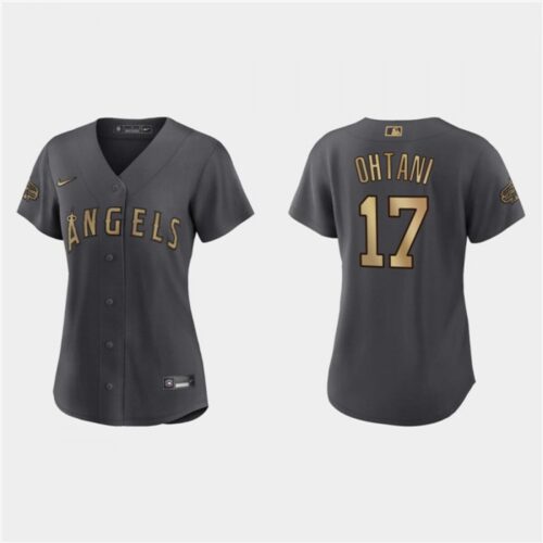 6863b5a710d7f_1 Women's Los Angeles Angels #17 Shohei Ohtani 2022 All-Star Charcoal Stitched Baseball Jersey(Run Small)