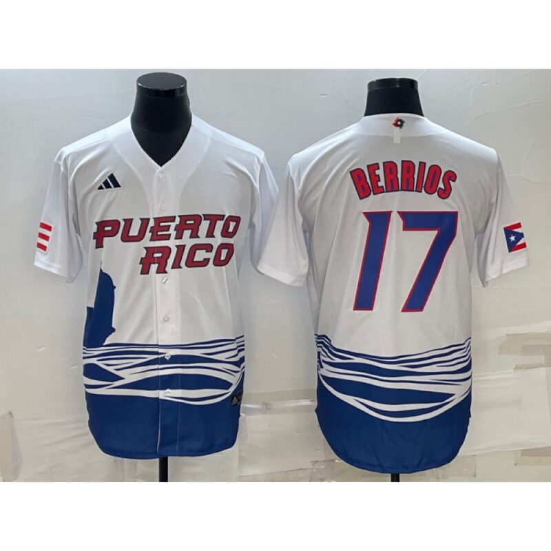 6863b5f0b8807_1 Men's Puerto Rico Baseball #17 Jose Berrios 2023 White World Baseball Classic Stitched Jersey
