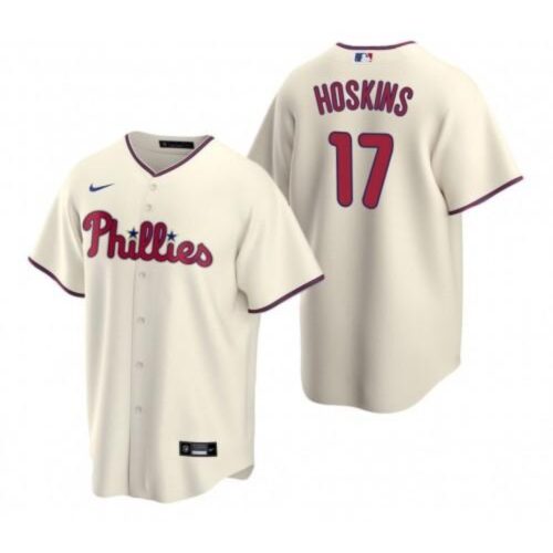 6863b5f3f140f_1 Men's Philadelphia Phillies #17 Rhys Hoskins Cream Cool Base Stitched Baseball Jersey