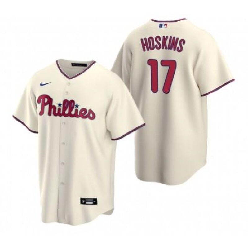 6863b5f3f140f_1 Men's Philadelphia Phillies #17 Rhys Hoskins Cream Cool Base Stitched Baseball Jersey