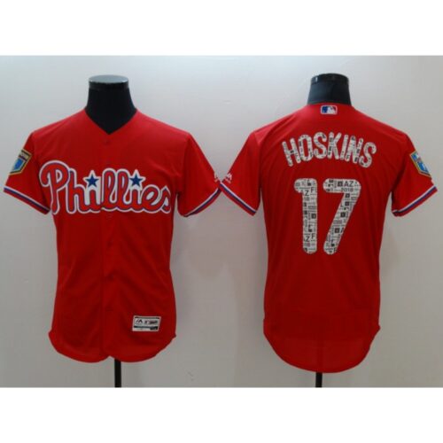 6863b5f728524_1 Men's Philadelphia Phillies #17 Rhys Hoskins Red 2018 Spring Training Flexbase Stitched MLB Jersey