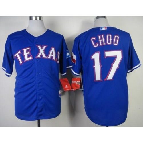 6863b60c31f12_1 Rangers #17 Shin-Soo Choo Blue Cool Base Stitched MLB Jersey