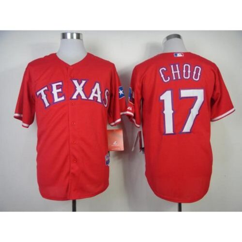 6863b61d79f3a_1 Rangers #17 Shin-Soo Choo Red Cool Base Stitched MLB Jersey