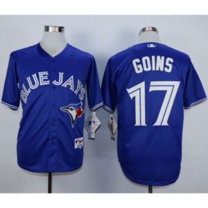 6863b63ab8aee_1 Blue Jays #17 Ryan Goins Blue Cool Base Stitched MLB Jersey