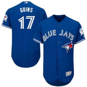 6863b6420caea_1 Blue Jays #17 Ryan Goins Blue Flexbase Authentic Collection Stitched MLB Jersey