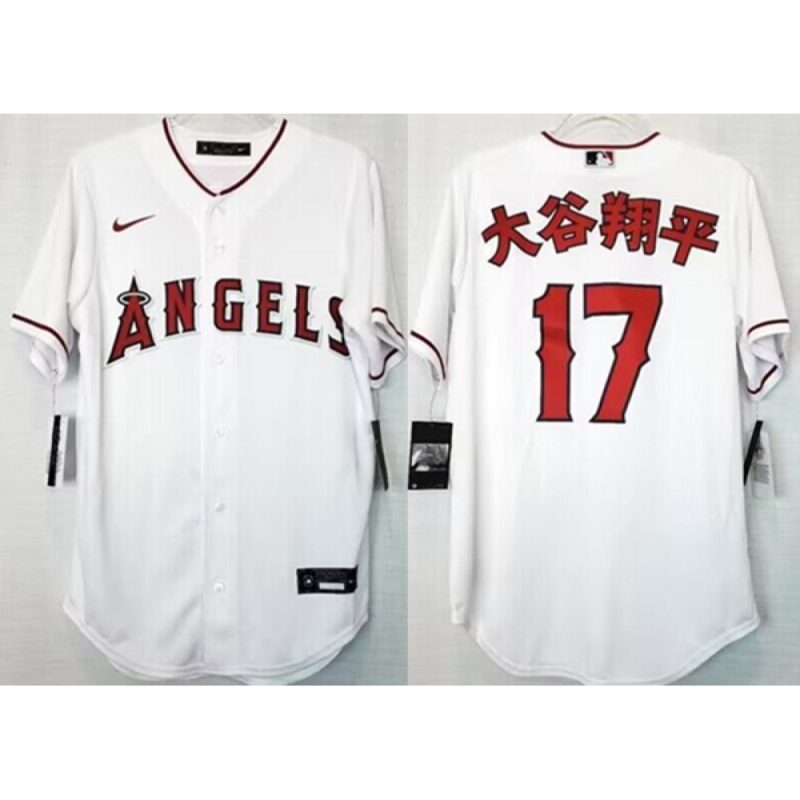6863b656afdc4_1 Men's Los Angeles Angels #17 Shohei Ohtani White Cool Base Stitched Jersey
