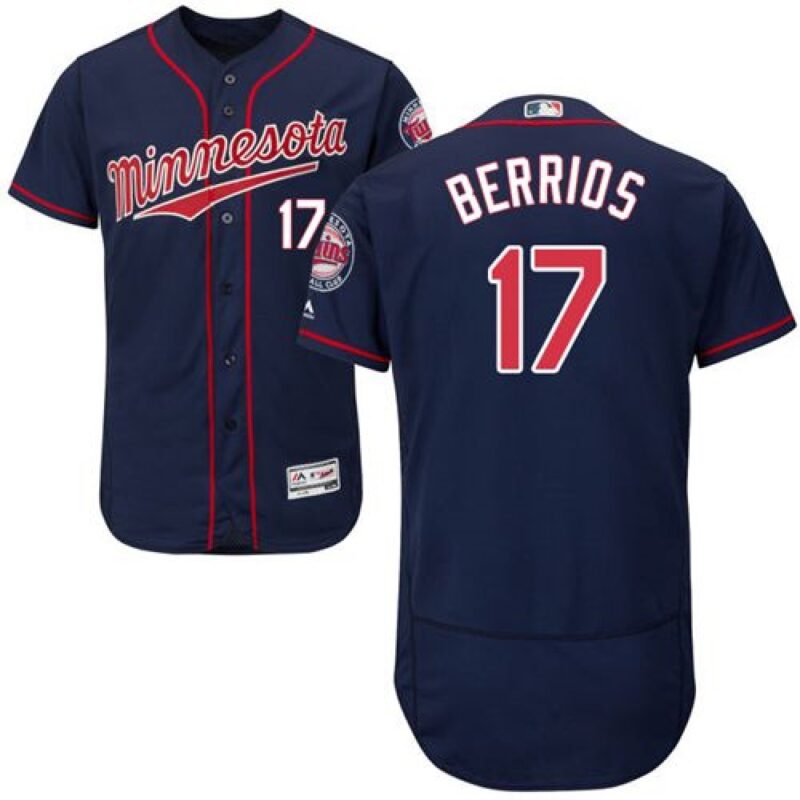 6863b6653b094_1 Twins #17 Jose Berrios Navy Blue Flexbase Authentic Collection Stitched MLB Jersey
