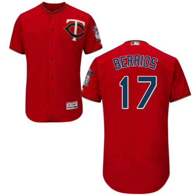 6863b668885bd_1 Twins #17 Jose Berrios Red Flexbase Authentic Collection Stitched MLB Jersey
