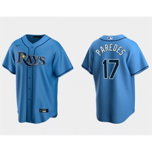 6863b66f6b9ea_1 Men's Tampa Bay Rays #17 isaac Paredes Light Blue Cool Base Stitched Baseball Jersey