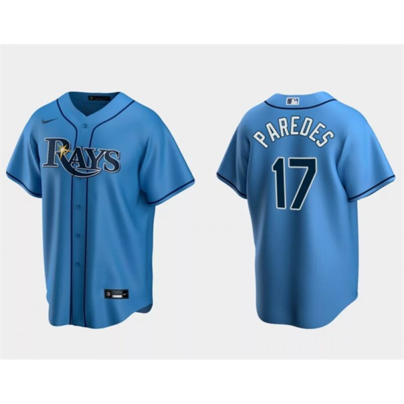 6863b66f6b9ea_1 Men's Tampa Bay Rays #17 isaac Paredes Light Blue Cool Base Stitched Baseball Jersey