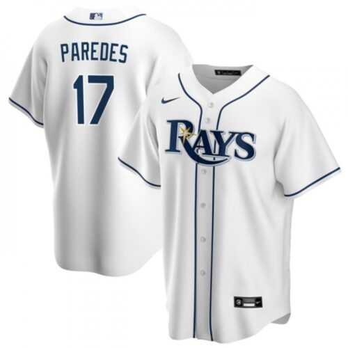 6863b680d3907_1 Men's Tampa Bay Rays #17 isaac Paredes White Cool Base Stitched Baseball Jersey