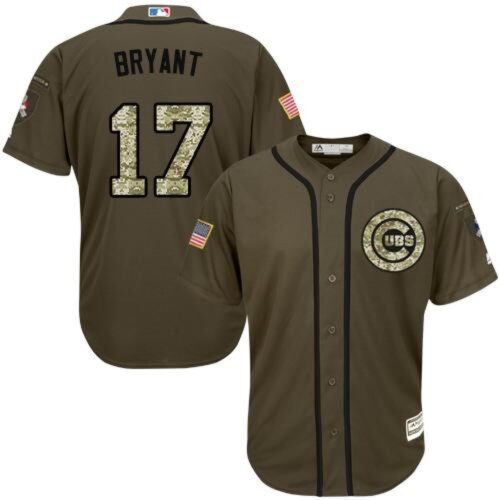 6863b6a43ef4b_1 Cubs #17 Kris Bryant Green Salute to Service Stitched MLB Jersey