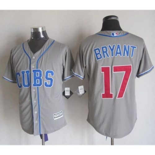 6863b6b25c446_1 Cubs #17 Kris Bryant Grey Alternate Road New Cool Base Stitched MLB Jersey