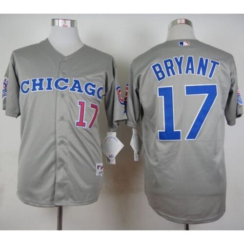 6863b6c4364bb_1 Cubs #17 Kris Bryant Grey 1990 Turn Back The Clock Stitched MLB Jersey