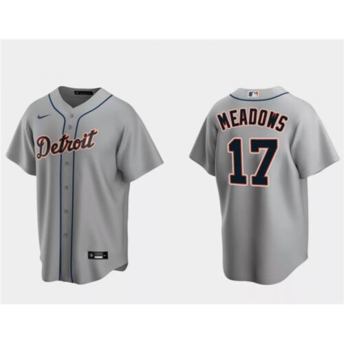 6863b7011ac92_1 Men's Detroit Tigers #17 Austin Meadows Grey Cool Base Stitched Jersey